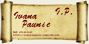Ivana Paunić vizit kartica